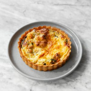 Quiche de ajoporro y tocineta keto